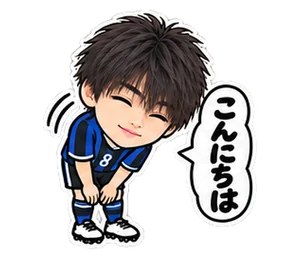 サッカー・フットサル・あいさつのスタンプ(コータ)