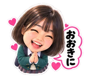 学生・あいさつのスタンプ