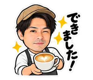 カフェ・バリスタのスタンプ(たなか)