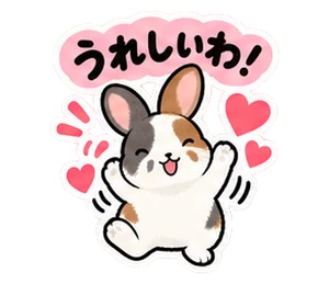 うさぎ・あいさつのスタンプ(ウサギ)