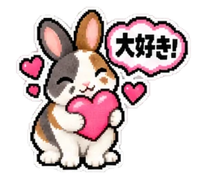 うさぎ・あいさつのスタンプ